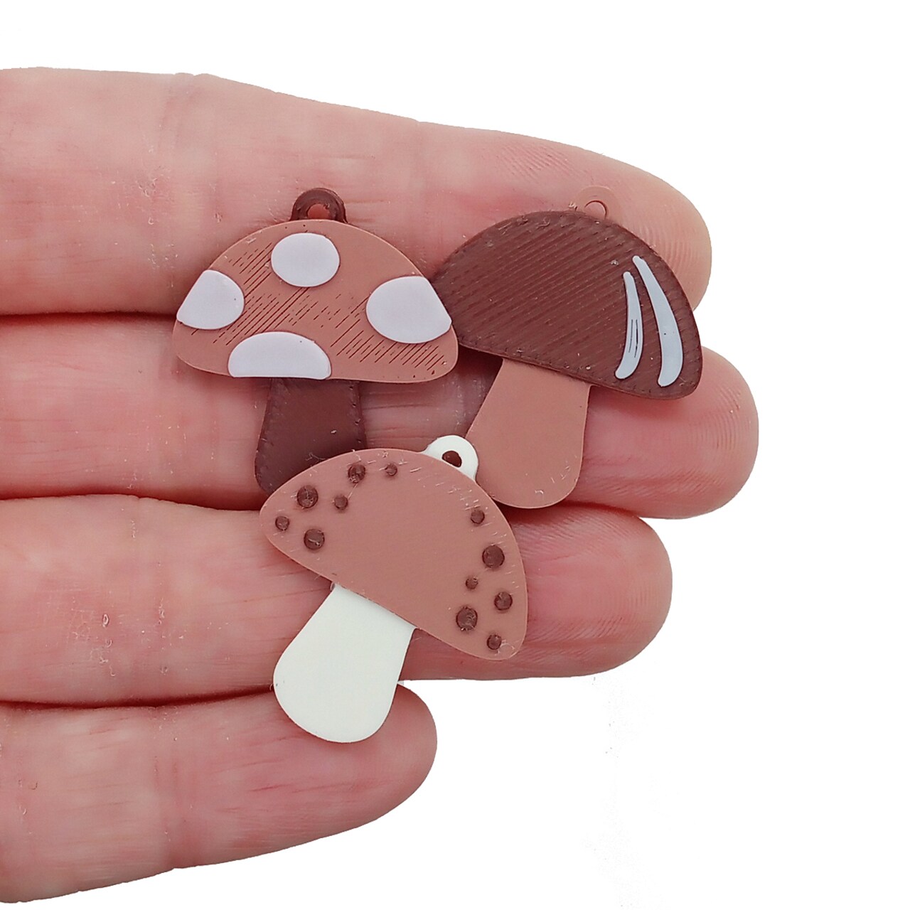 Pairs of Mushroom Charms for Earring Making, 6 pieces, Cute Mushroom Pendants, Adorabilities